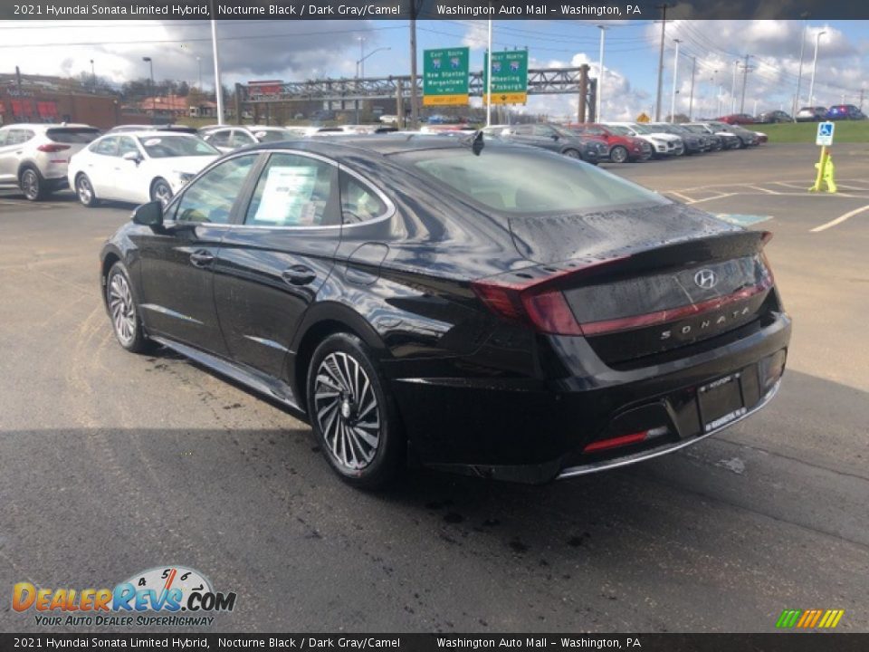 2021 Hyundai Sonata Limited Hybrid Nocturne Black / Dark Gray/Camel Photo #3