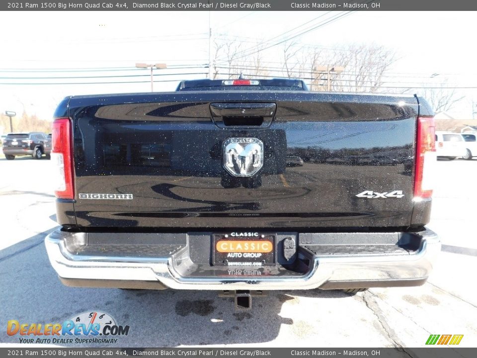 2021 Ram 1500 Big Horn Quad Cab 4x4 Diamond Black Crystal Pearl / Diesel Gray/Black Photo #4