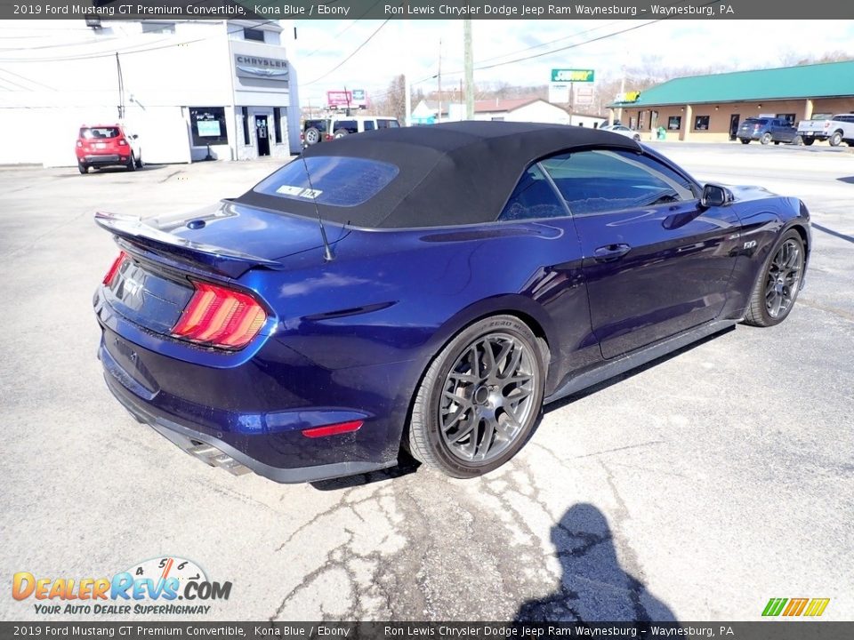 2019 Ford Mustang GT Premium Convertible Kona Blue / Ebony Photo #5