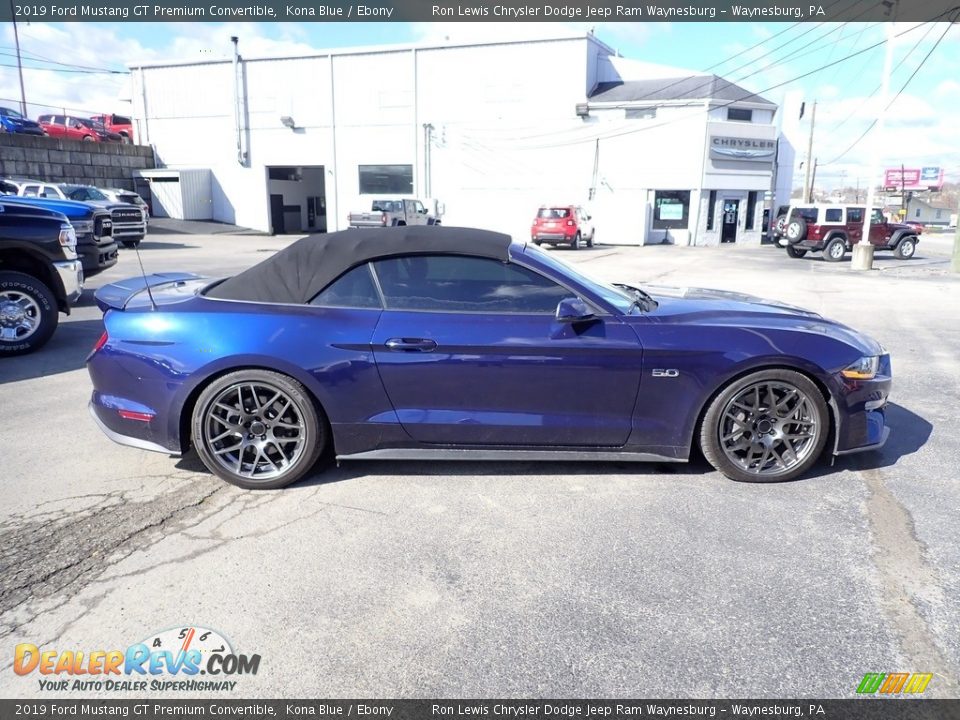 2019 Ford Mustang GT Premium Convertible Kona Blue / Ebony Photo #6