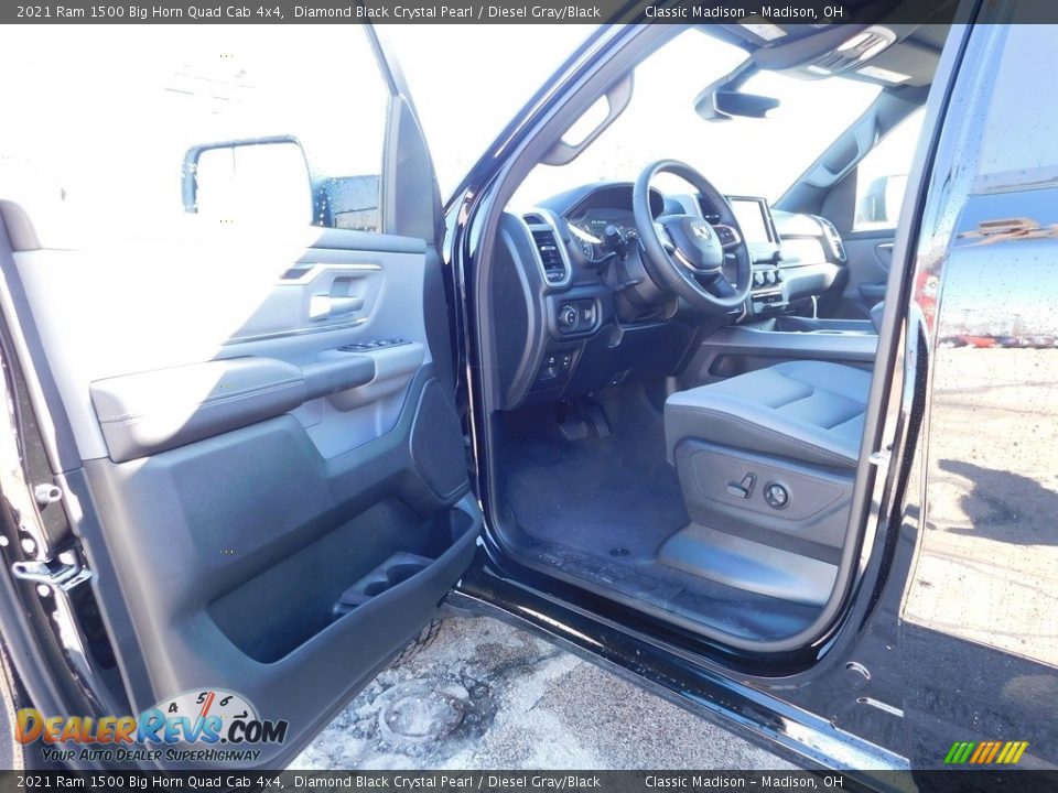 2021 Ram 1500 Big Horn Quad Cab 4x4 Diamond Black Crystal Pearl / Diesel Gray/Black Photo #6