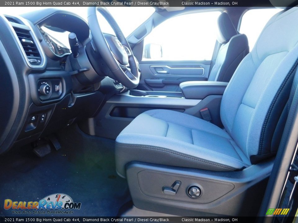 2021 Ram 1500 Big Horn Quad Cab 4x4 Diamond Black Crystal Pearl / Diesel Gray/Black Photo #7