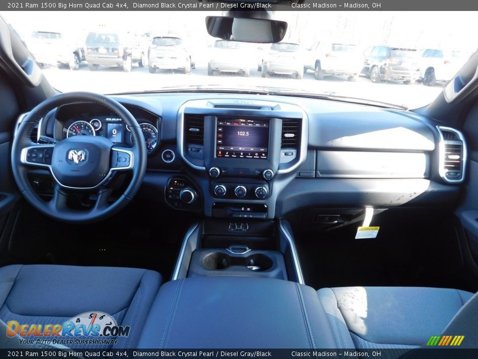 2021 Ram 1500 Big Horn Quad Cab 4x4 Diamond Black Crystal Pearl / Diesel Gray/Black Photo #10