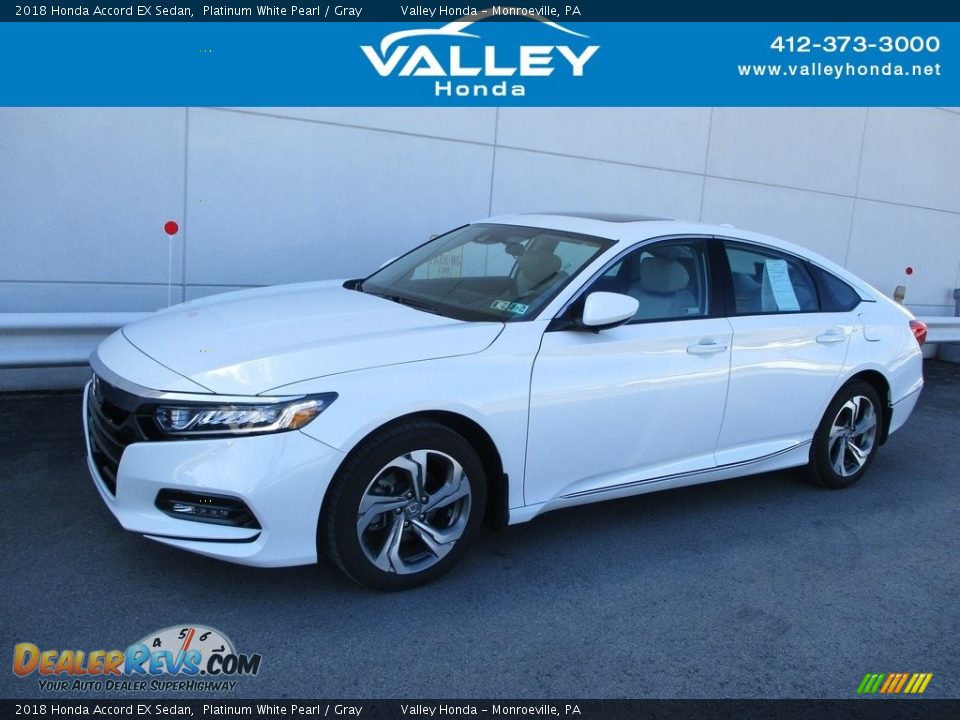 2018 Honda Accord EX Sedan Platinum White Pearl / Gray Photo #1