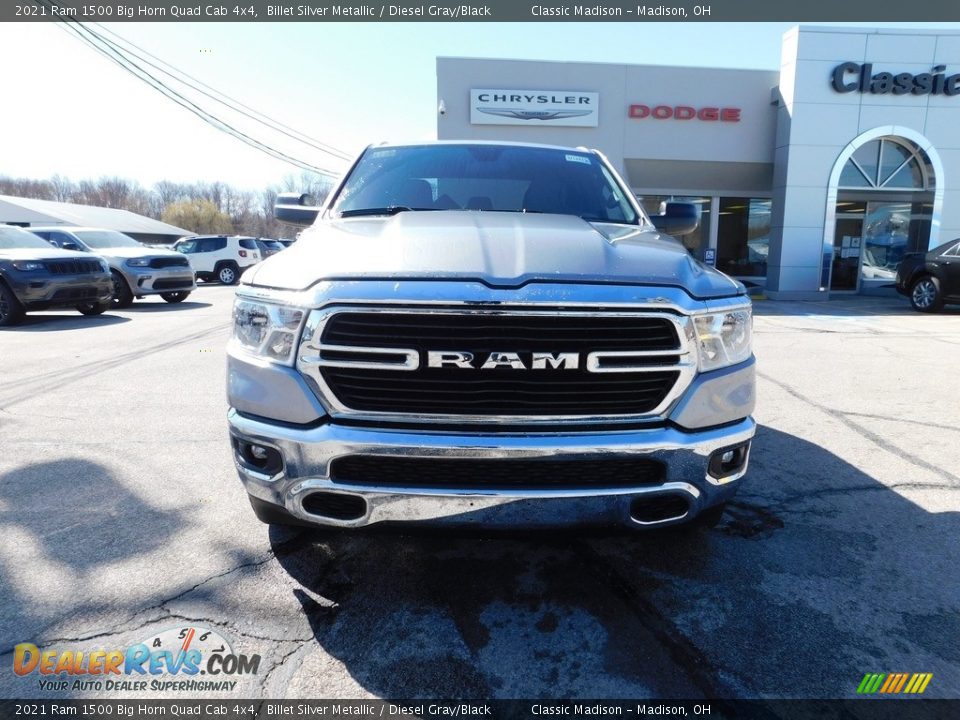 2021 Ram 1500 Big Horn Quad Cab 4x4 Billet Silver Metallic / Diesel Gray/Black Photo #2