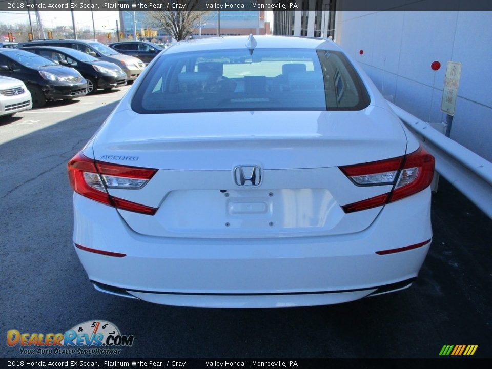 2018 Honda Accord EX Sedan Platinum White Pearl / Gray Photo #4