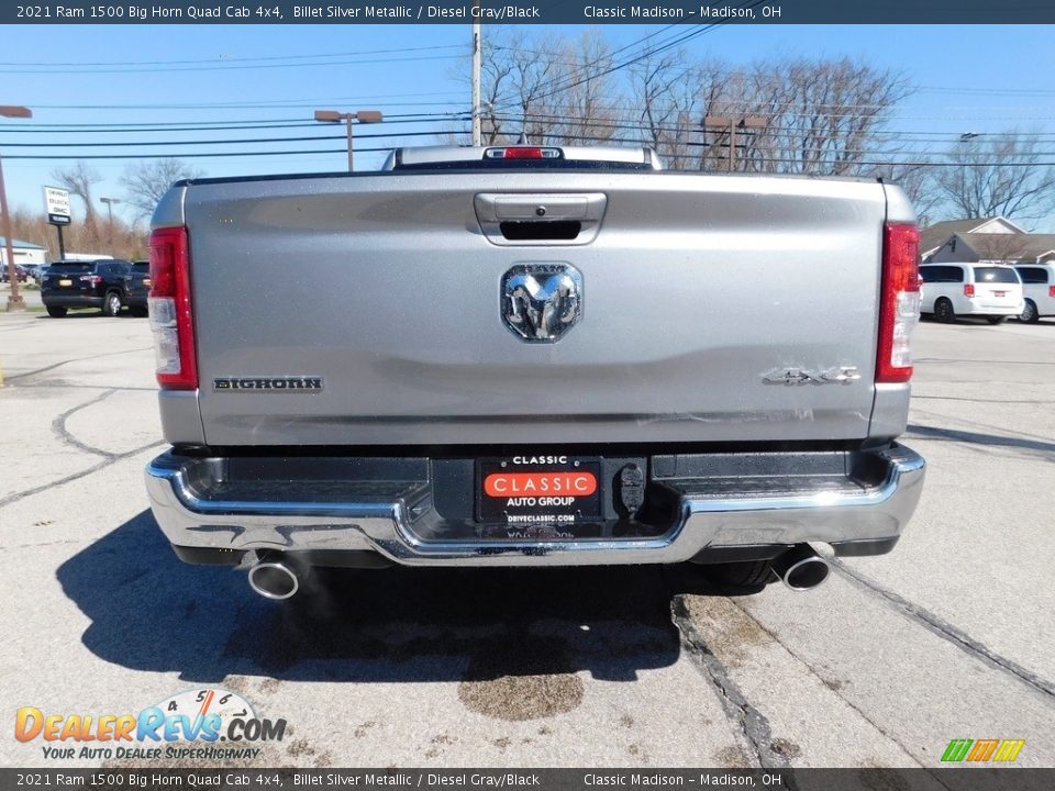 2021 Ram 1500 Big Horn Quad Cab 4x4 Billet Silver Metallic / Diesel Gray/Black Photo #4