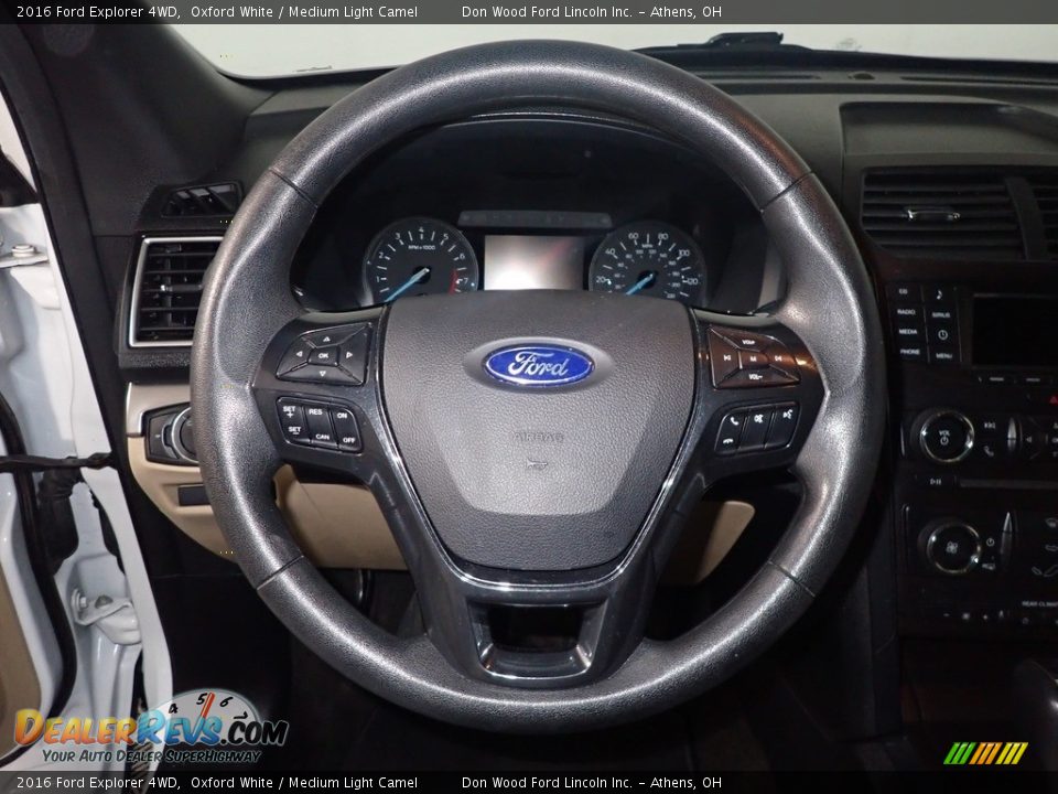 2016 Ford Explorer 4WD Oxford White / Medium Light Camel Photo #28