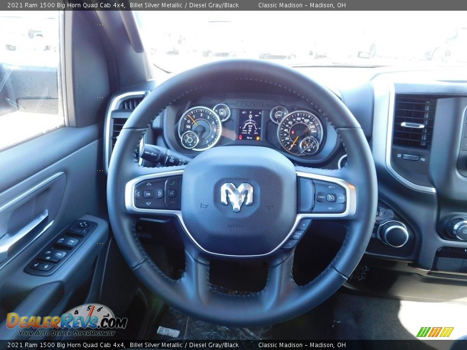 2021 Ram 1500 Big Horn Quad Cab 4x4 Billet Silver Metallic / Diesel Gray/Black Photo #11