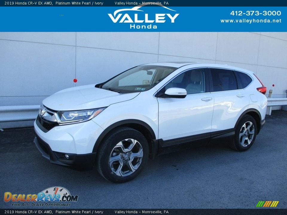 2019 Honda CR-V EX AWD Platinum White Pearl / Ivory Photo #1