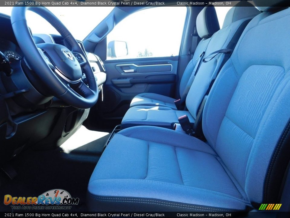 2021 Ram 1500 Big Horn Quad Cab 4x4 Diamond Black Crystal Pearl / Diesel Gray/Black Photo #7