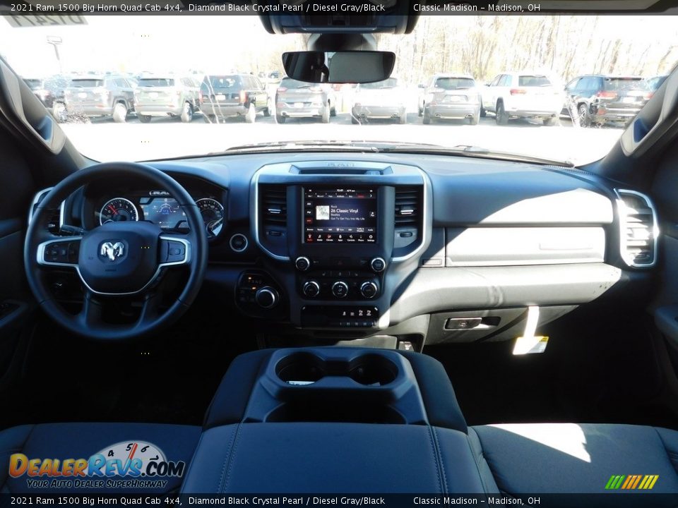 2021 Ram 1500 Big Horn Quad Cab 4x4 Diamond Black Crystal Pearl / Diesel Gray/Black Photo #11