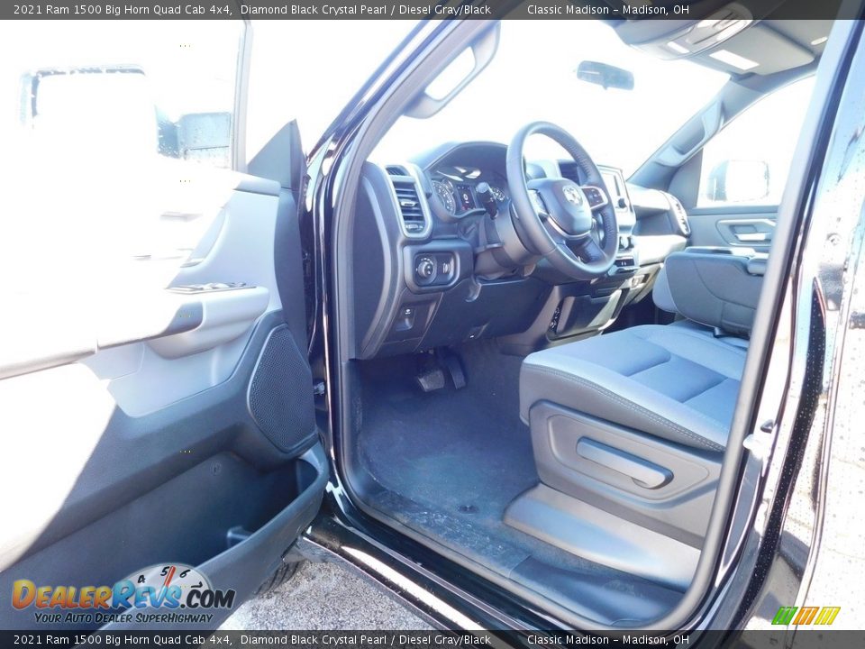 2021 Ram 1500 Big Horn Quad Cab 4x4 Diamond Black Crystal Pearl / Diesel Gray/Black Photo #6