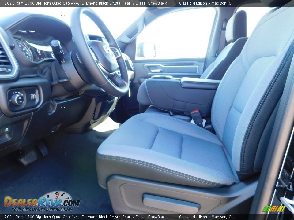 2021 Ram 1500 Big Horn Quad Cab 4x4 Diamond Black Crystal Pearl / Diesel Gray/Black Photo #7