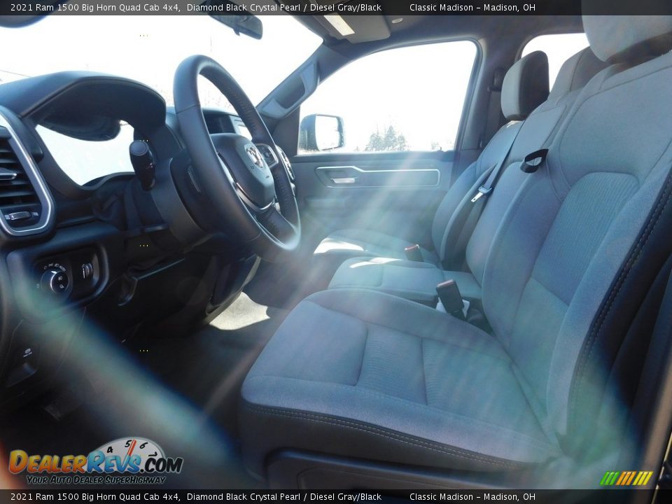 2021 Ram 1500 Big Horn Quad Cab 4x4 Diamond Black Crystal Pearl / Diesel Gray/Black Photo #8