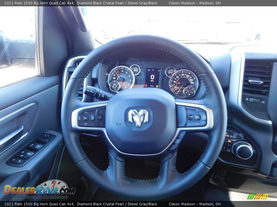 2021 Ram 1500 Big Horn Quad Cab 4x4 Diamond Black Crystal Pearl / Diesel Gray/Black Photo #12