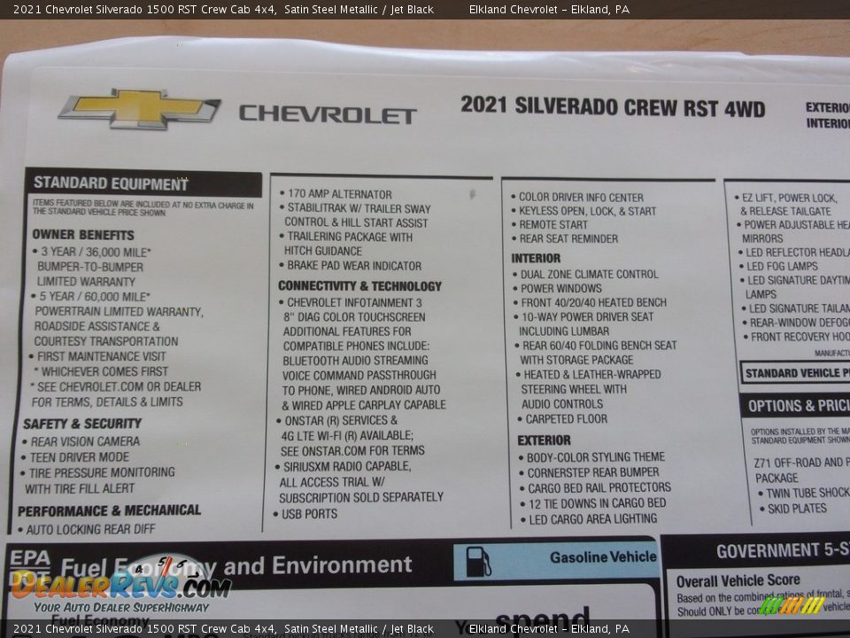2021 Chevrolet Silverado 1500 RST Crew Cab 4x4 Satin Steel Metallic / Jet Black Photo #34