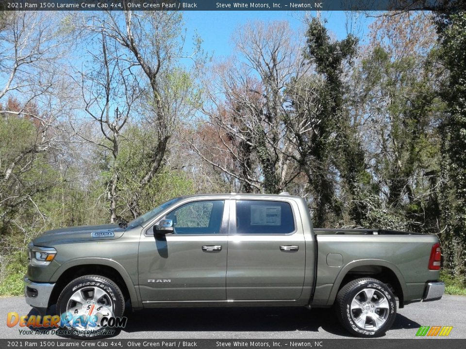 2021 Ram 1500 Laramie Crew Cab 4x4 Olive Green Pearl / Black Photo #1