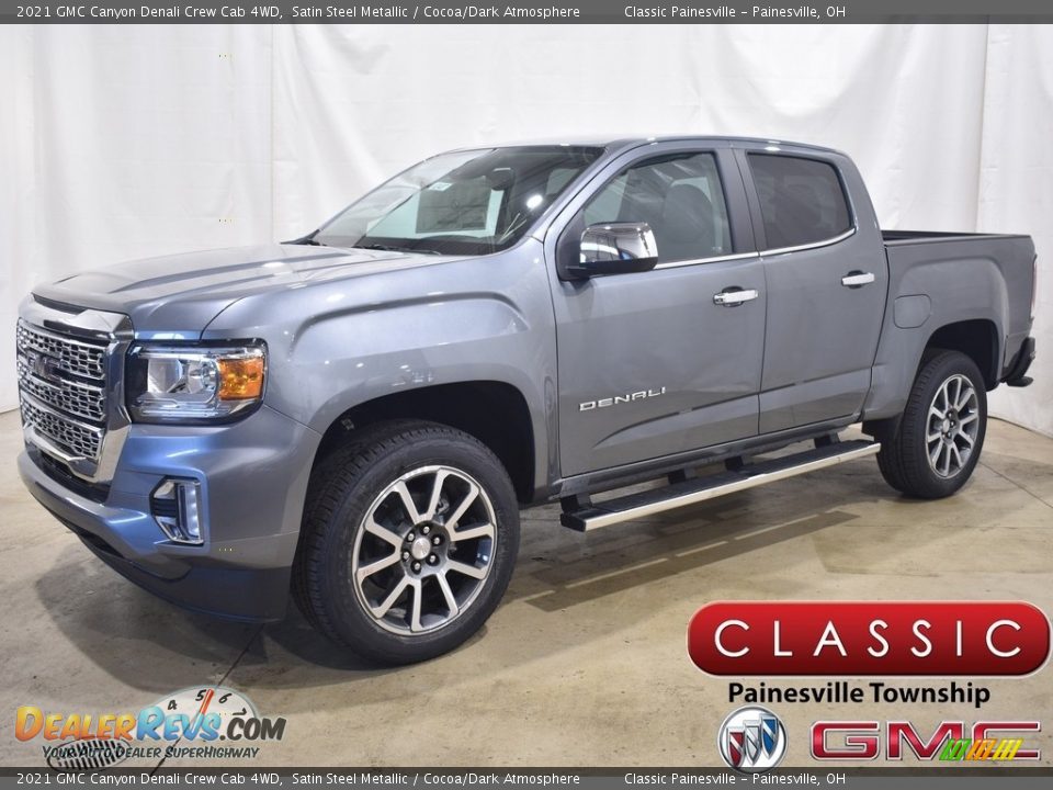 2021 GMC Canyon Denali Crew Cab 4WD Satin Steel Metallic / Cocoa/Dark Atmosphere Photo #1