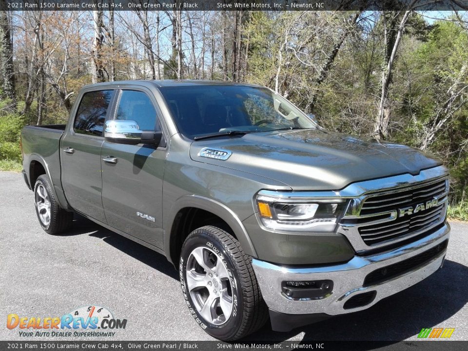 2021 Ram 1500 Laramie Crew Cab 4x4 Olive Green Pearl / Black Photo #4