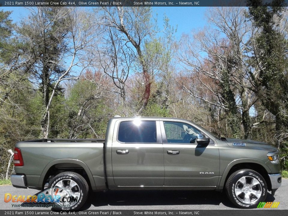 2021 Ram 1500 Laramie Crew Cab 4x4 Olive Green Pearl / Black Photo #5