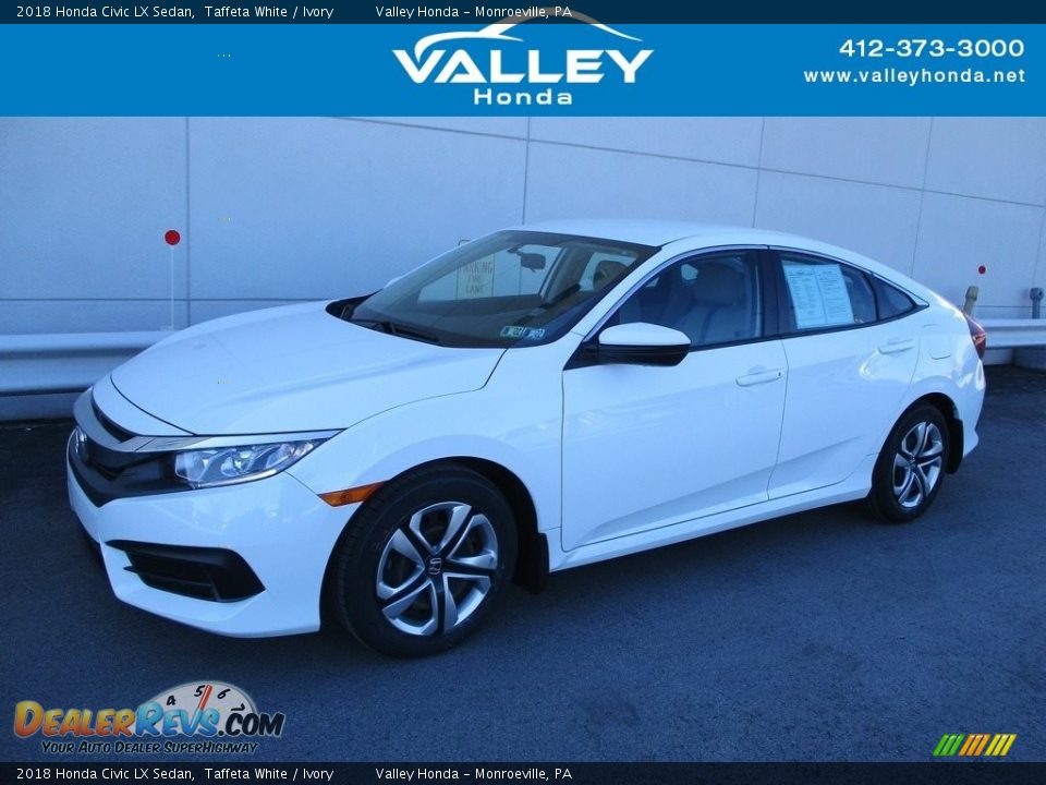 2018 Honda Civic LX Sedan Taffeta White / Ivory Photo #1