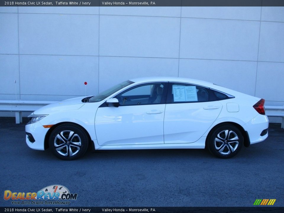 2018 Honda Civic LX Sedan Taffeta White / Ivory Photo #2