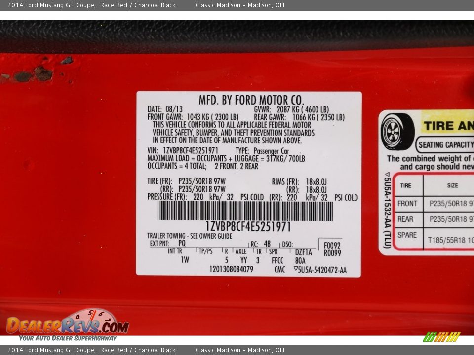 2014 Ford Mustang GT Coupe Race Red / Charcoal Black Photo #19