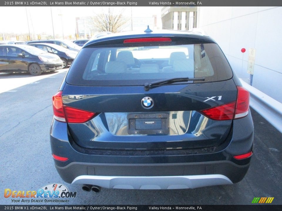 2015 BMW X1 xDrive28i Le Mans Blue Metallic / Oyster/Orange-Black Piping Photo #4