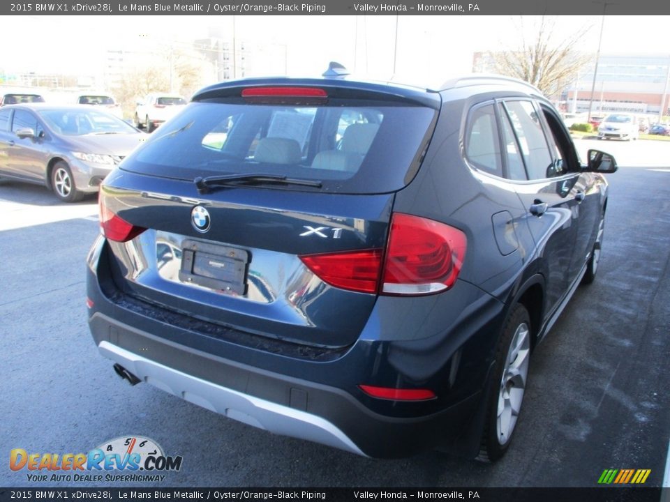 2015 BMW X1 xDrive28i Le Mans Blue Metallic / Oyster/Orange-Black Piping Photo #5