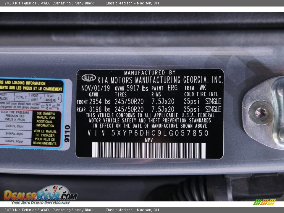 2020 Kia Telluride S AWD Everlasting Silver / Black Photo #23