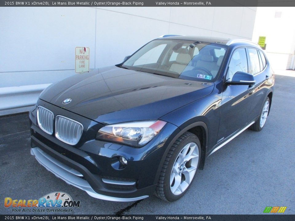 2015 BMW X1 xDrive28i Le Mans Blue Metallic / Oyster/Orange-Black Piping Photo #9