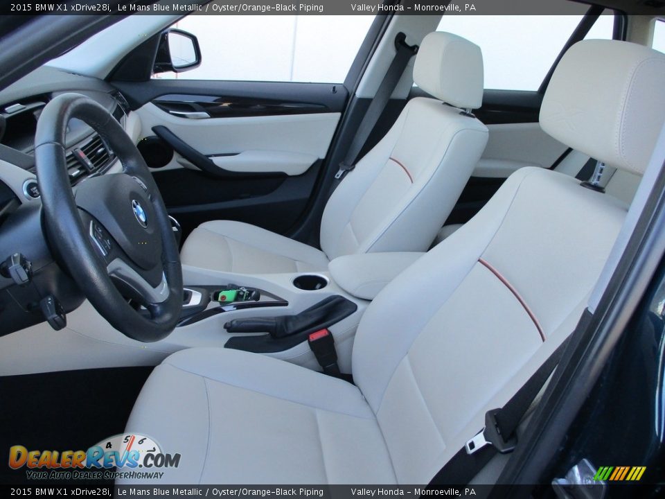 2015 BMW X1 xDrive28i Le Mans Blue Metallic / Oyster/Orange-Black Piping Photo #12