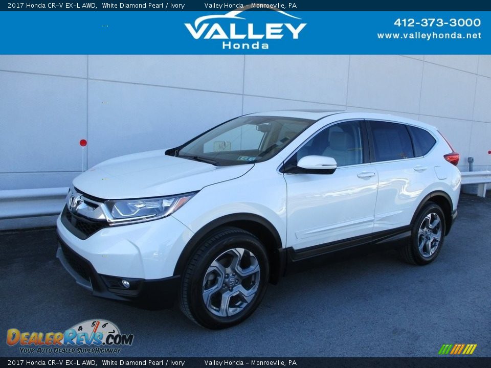 2017 Honda CR-V EX-L AWD White Diamond Pearl / Ivory Photo #1