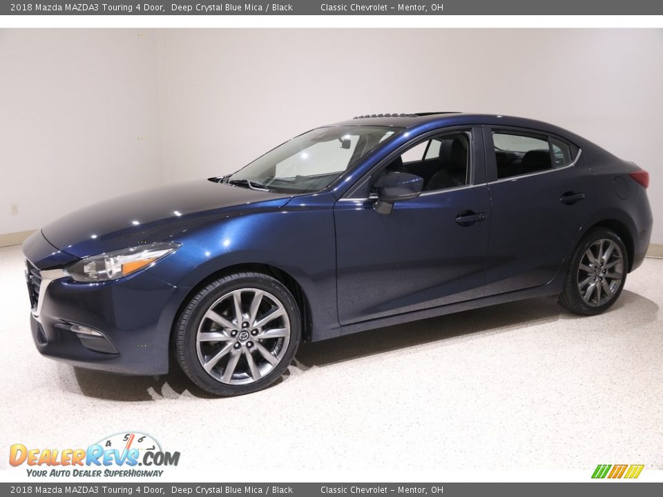 2018 Mazda MAZDA3 Touring 4 Door Deep Crystal Blue Mica / Black Photo #3