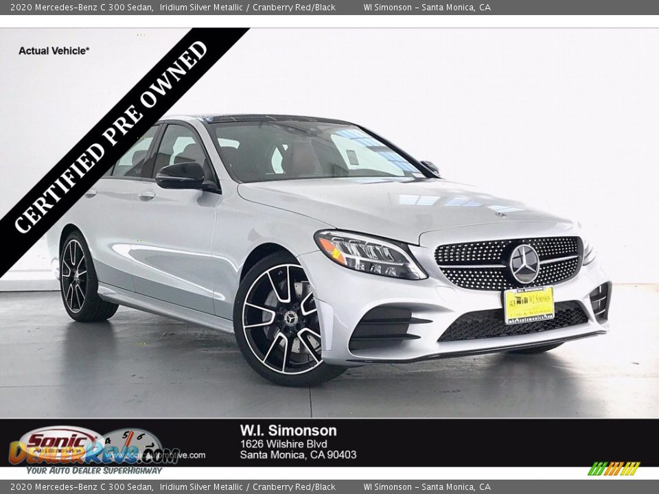 2020 Mercedes-Benz C 300 Sedan Iridium Silver Metallic / Cranberry Red/Black Photo #1