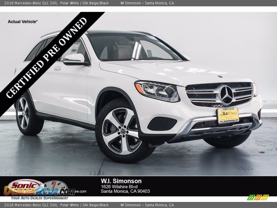 2018 Mercedes-Benz GLC 300 Polar White / Silk Beige/Black Photo #1