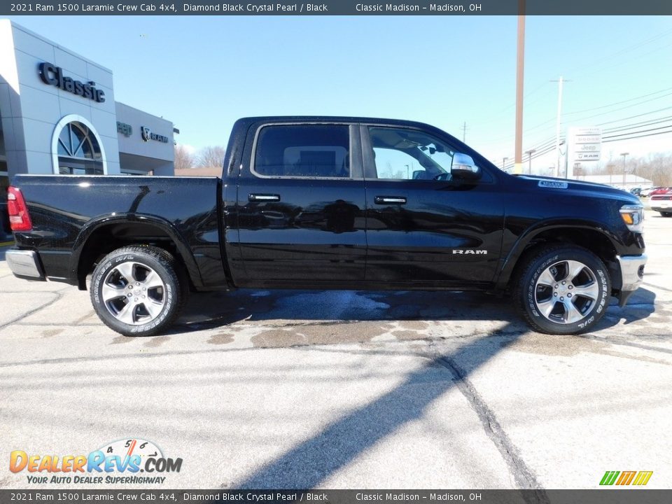 2021 Ram 1500 Laramie Crew Cab 4x4 Diamond Black Crystal Pearl / Black Photo #2