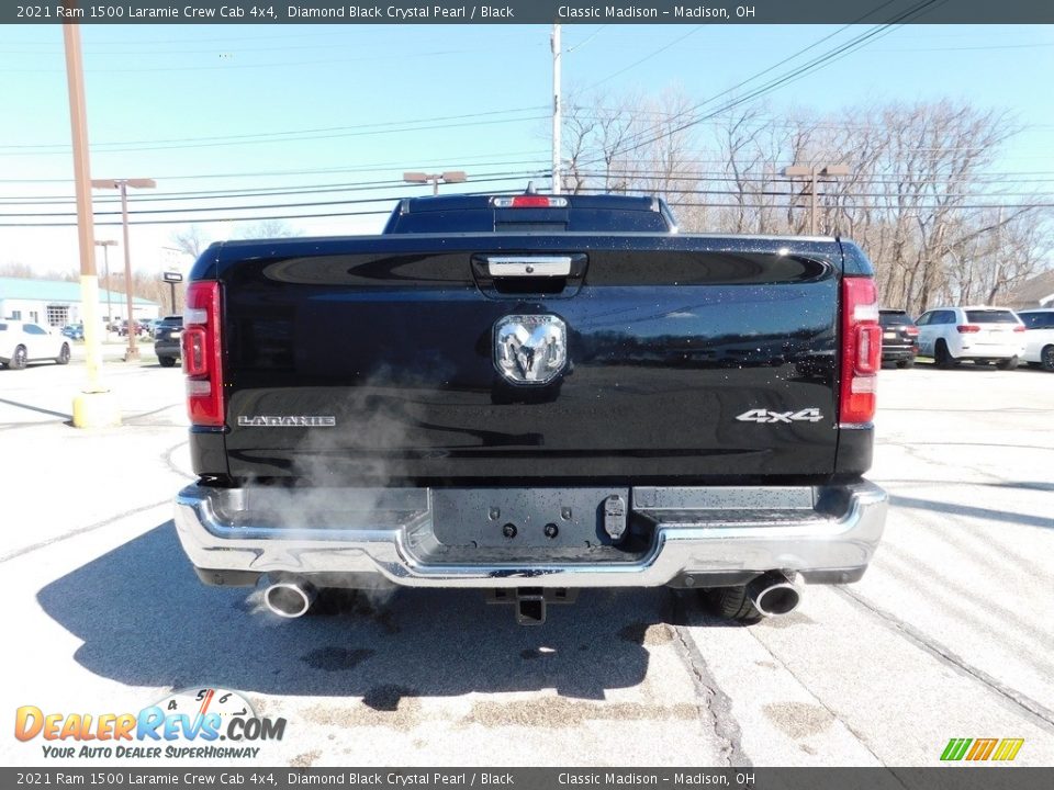 2021 Ram 1500 Laramie Crew Cab 4x4 Diamond Black Crystal Pearl / Black Photo #3