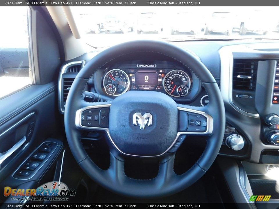 2021 Ram 1500 Laramie Crew Cab 4x4 Diamond Black Crystal Pearl / Black Photo #11