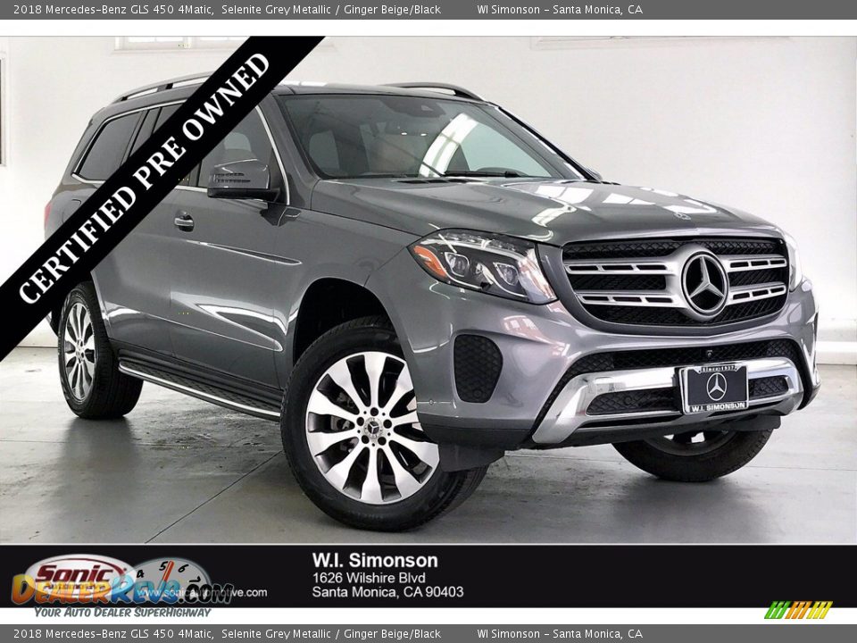 2018 Mercedes-Benz GLS 450 4Matic Selenite Grey Metallic / Ginger Beige/Black Photo #1