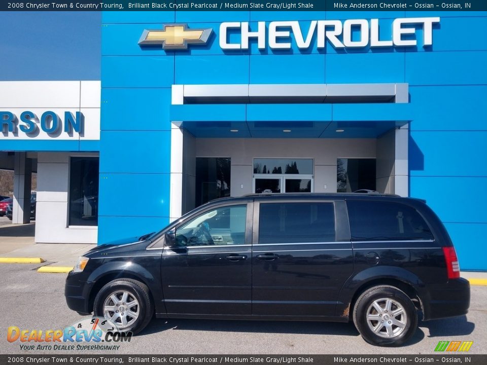 2008 Chrysler Town & Country Touring Brilliant Black Crystal Pearlcoat / Medium Slate Gray/Light Shale Photo #1