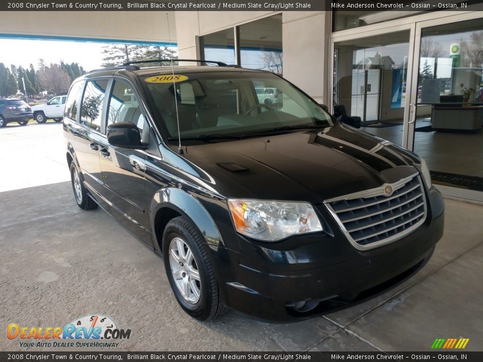 2008 Chrysler Town & Country Touring Brilliant Black Crystal Pearlcoat / Medium Slate Gray/Light Shale Photo #2