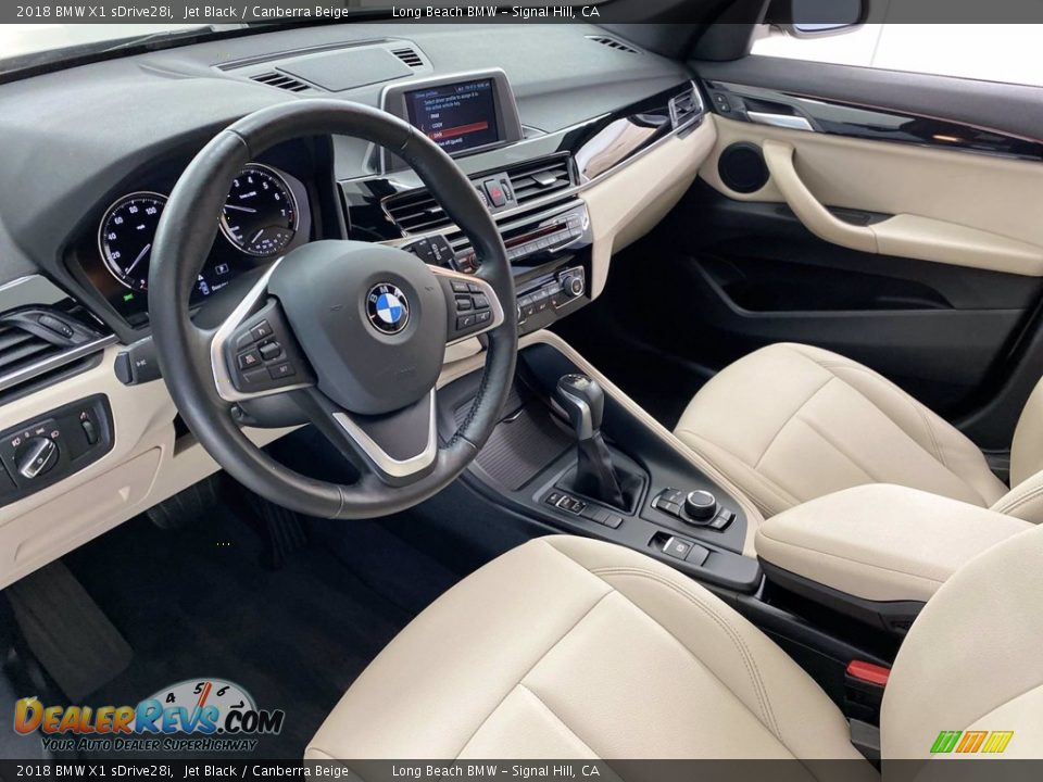 2018 BMW X1 sDrive28i Jet Black / Canberra Beige Photo #16