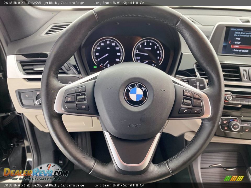 2018 BMW X1 sDrive28i Jet Black / Canberra Beige Photo #18