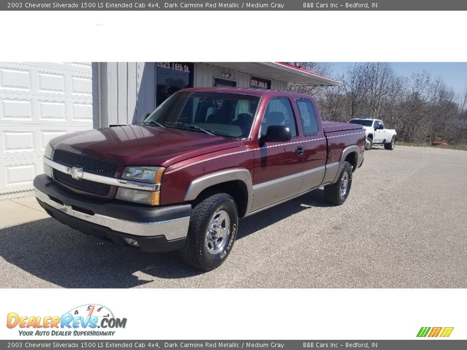 2003 Chevrolet Silverado 1500 LS Extended Cab 4x4 Dark Carmine Red Metallic / Medium Gray Photo #1