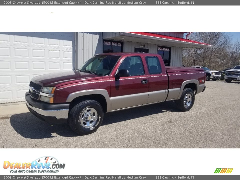 2003 Chevrolet Silverado 1500 LS Extended Cab 4x4 Dark Carmine Red Metallic / Medium Gray Photo #2