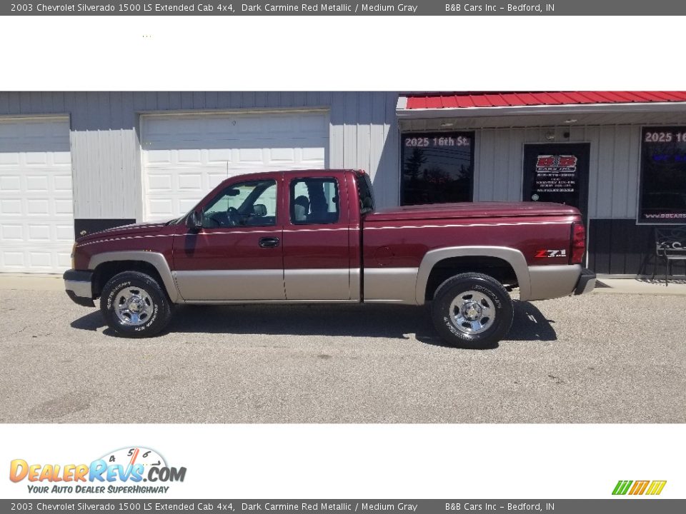 2003 Chevrolet Silverado 1500 LS Extended Cab 4x4 Dark Carmine Red Metallic / Medium Gray Photo #3