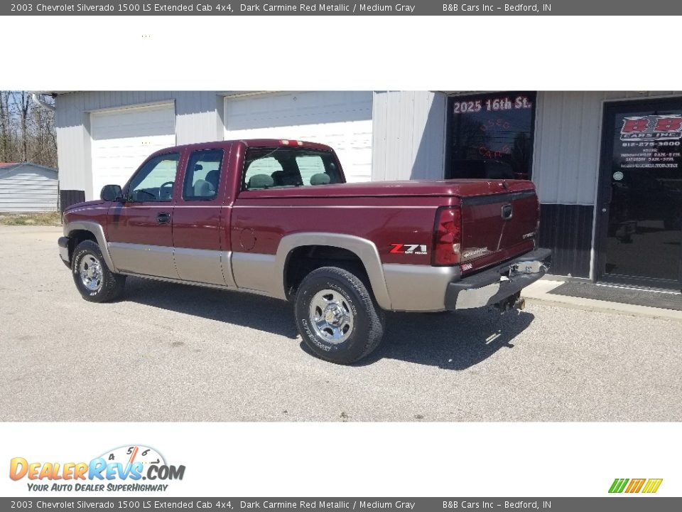 2003 Chevrolet Silverado 1500 LS Extended Cab 4x4 Dark Carmine Red Metallic / Medium Gray Photo #4