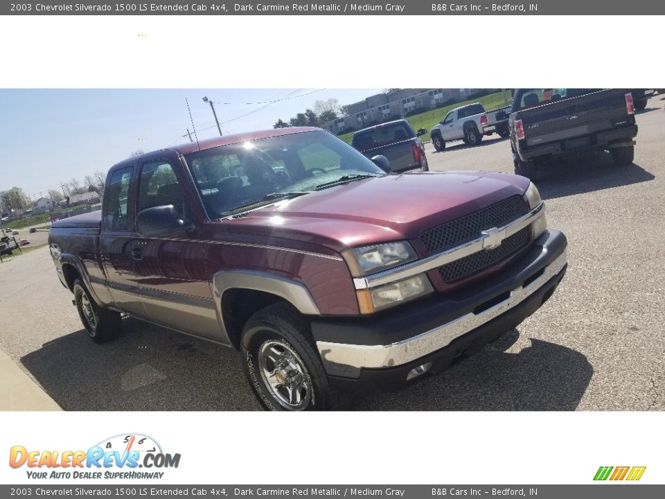 2003 Chevrolet Silverado 1500 LS Extended Cab 4x4 Dark Carmine Red Metallic / Medium Gray Photo #7